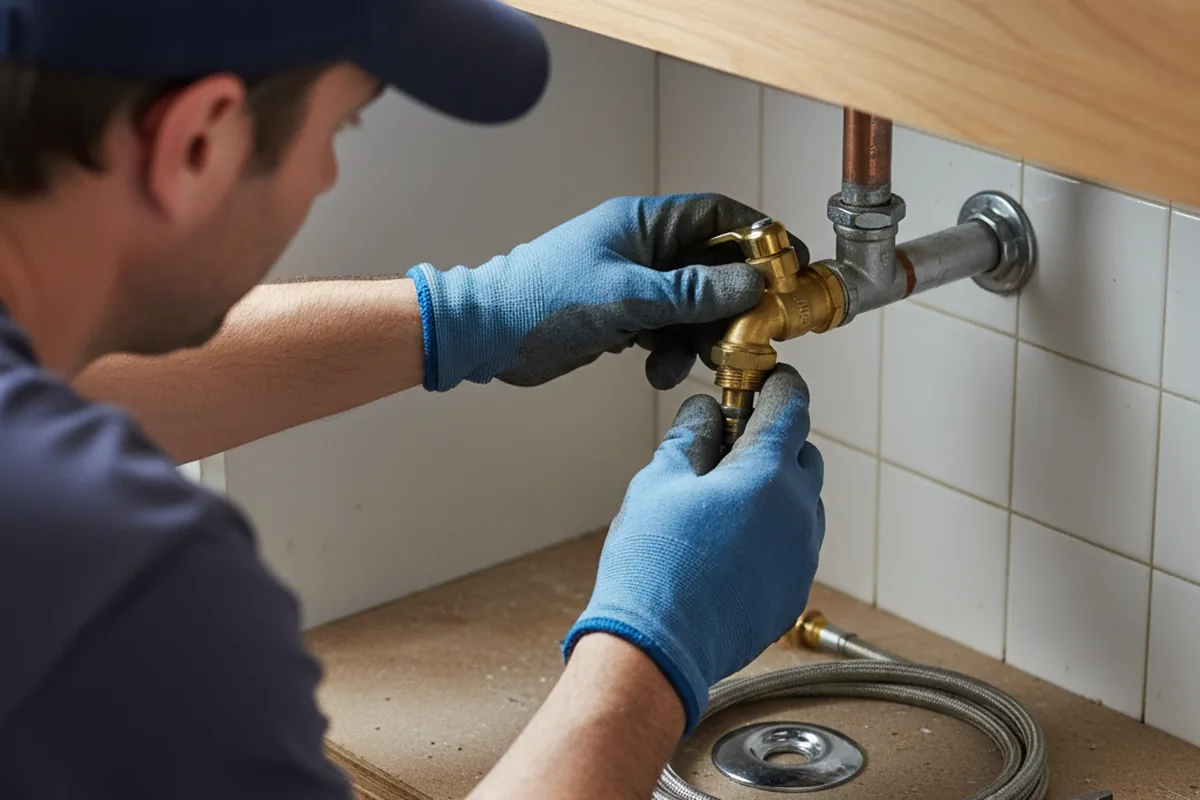 Shutoff valve and fitting work during Burst Pipe Repair in North Aurora